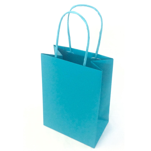 25 shoppers carta kraft 14x9x21cm twisted turchese